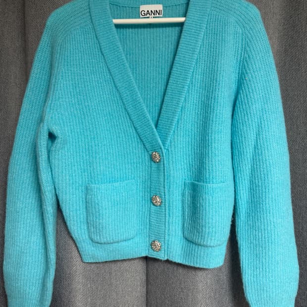 가니 GANNI 크롭 가디건 S