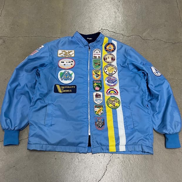 1970s ORIGINAL CRAZY PATCH 빈티지나일론레이싱자켓