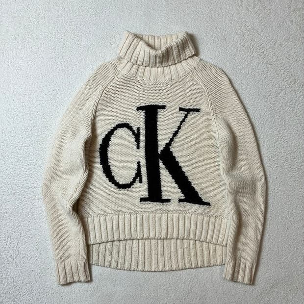 CK 알파카 울 Y2K 폴라 니트 PN7285