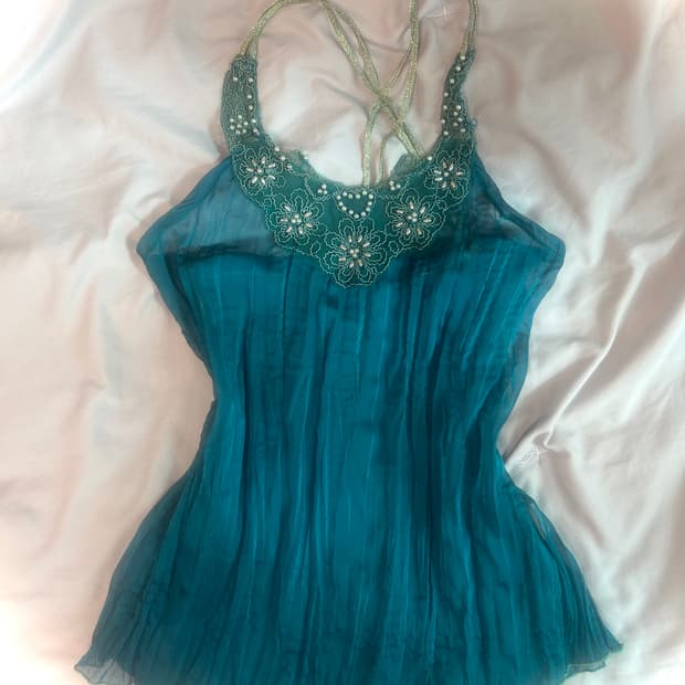 빈티지 히피 페어리 인어공주 홀터 비즈 슬리브리스 와이즈걸 큐빈티지 루카