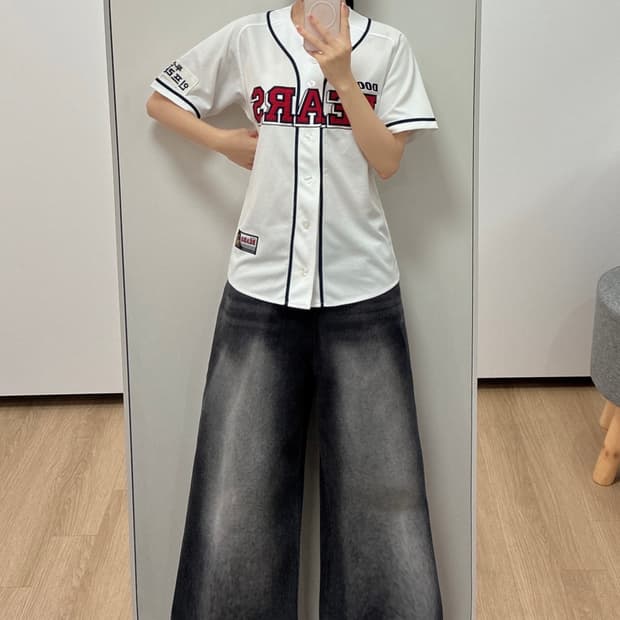 두산베어스 김재환 마킹 홈 반팔 유니폼
