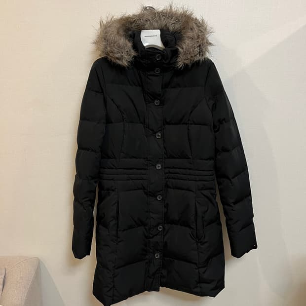 (여성 M) 타미힐피거 오리털 롱패딩 블랙