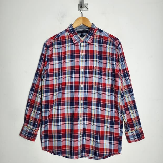 M 타미힐피거 빈티지핏 체크셔츠
