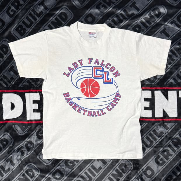 싱글 스티치 헤인즈 티셔츠 화이트