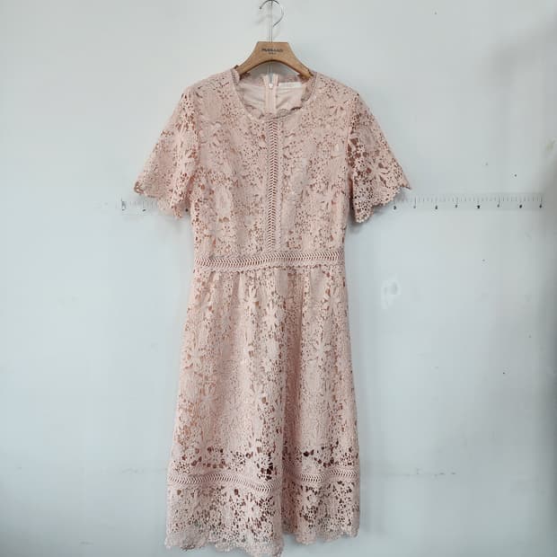 ENC 핑크 레이스 원피스