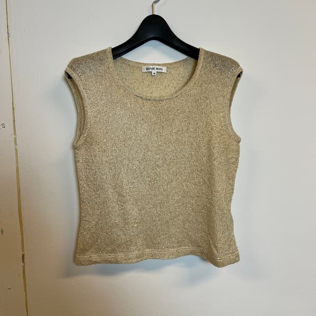 T088 HANAE MORI 스펭글디테일 민소매 SIZE 38