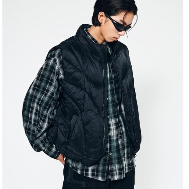 노매뉴얼 덕다운 패딩 조끼 블랙 100