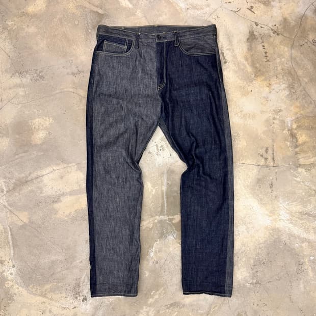 캐피탈 투톤 데님 팬츠 블루