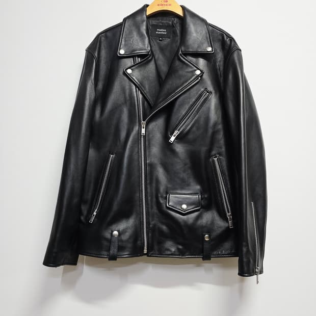 무신신스탠다드 블랙 레더 라이더 양가죽자켓 점퍼
