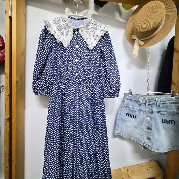 프리피플 레이스 카라 벌룬원피스