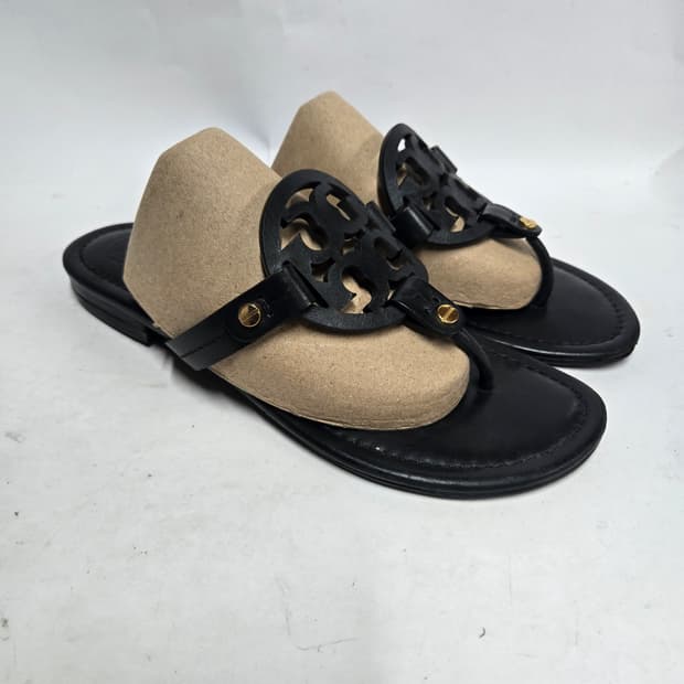 토리버치 블랙 레더 쪼리 샌들7 240mm