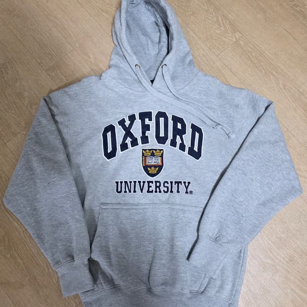 옥스포드 유니버시티 자수 로고 기모 후드티
