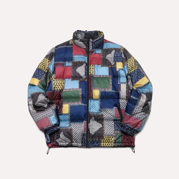 patchwork print puffer