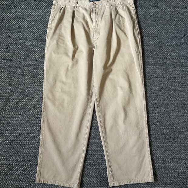 (34) 90s 폴로 랄프로렌 앤드류 더블 플리츠 치노 팬츠