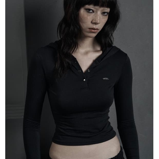 므넴 스냅 워머 후디 블랙 mnem snap warmer hoodie