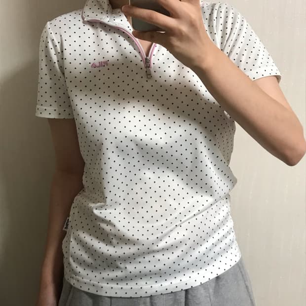레어 일본빈티지 휠라 도트 땡땡이 반팔 티셔츠