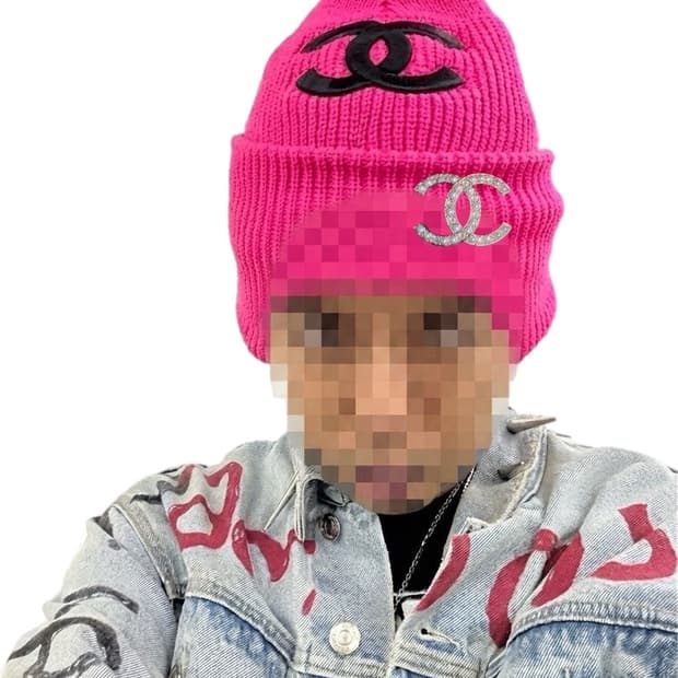 Designer Sporty CC 로고 바라클라바 / 핑크 , 블랙