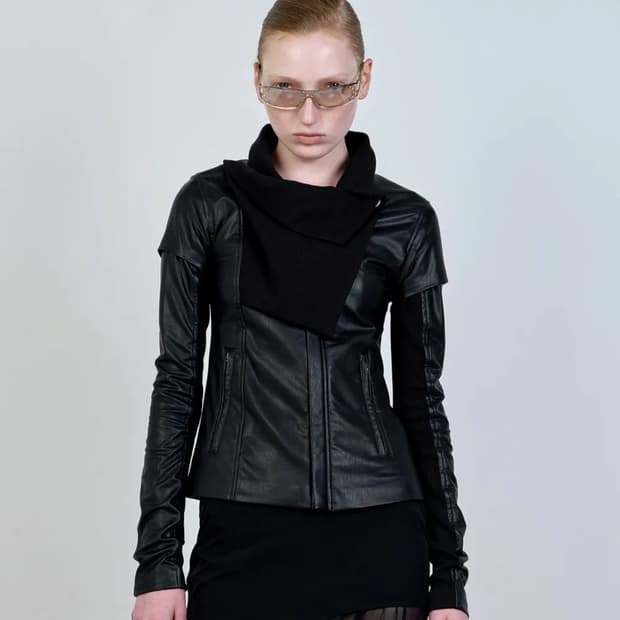 나체 2-way slim faux leather rider jaket 2