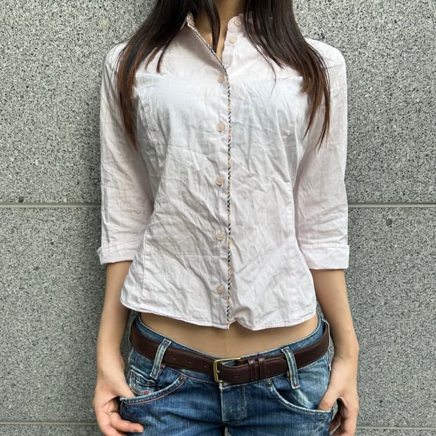 버버리 블루라벨 셔츠 7부