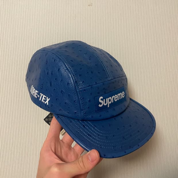 슈프림 레더 고어텍스 캠프캡 블루 26ss