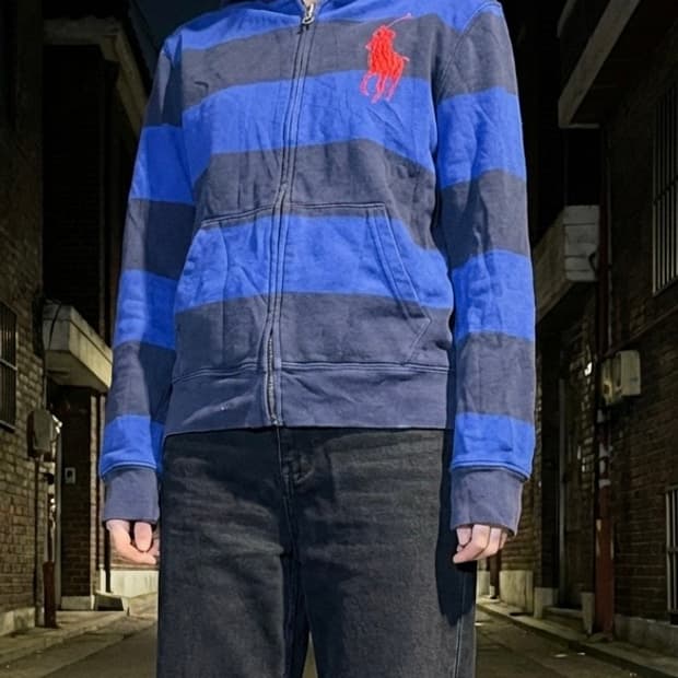 폴로 랄프 로렌 빅포니 스트라이프 후드집업