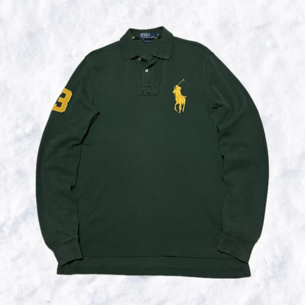 폴로 랄프로렌 빅포니 딥그린 옐로우 긴팔