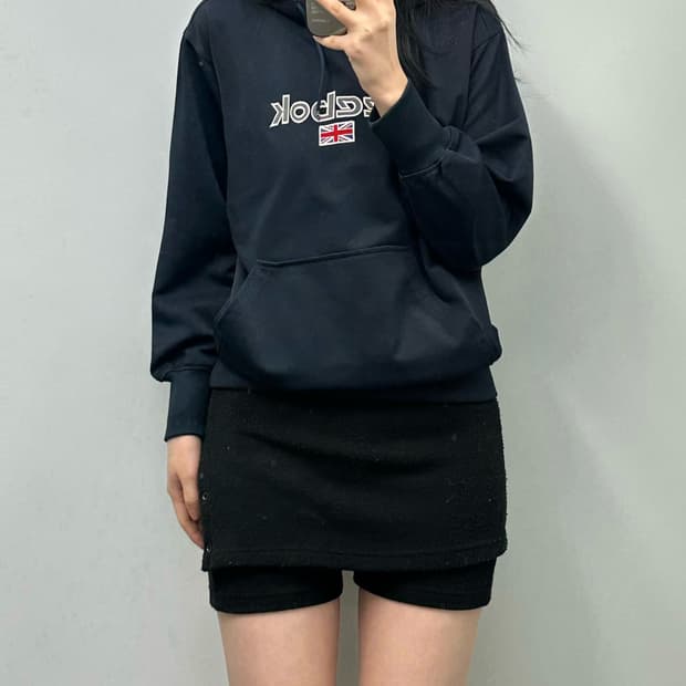 리복 스펠아웃 네이비 후드티