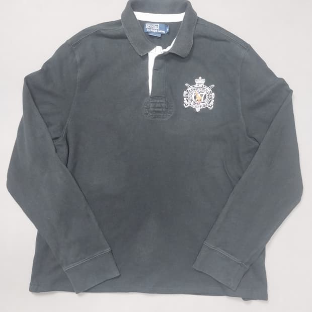 [XL] 폴로 랄프로렌 블랙 럭비 긴팔 티셔츠