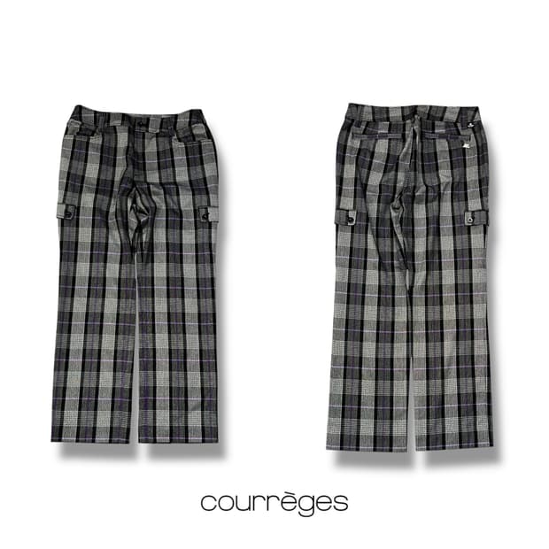  꾸레쥬 체크 포켓 슬랙스 y14278