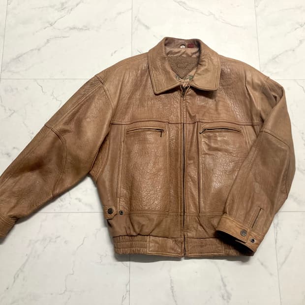 90s 호주 메리노 양가죽 램스킨 레더 봄버 자켓 105-110