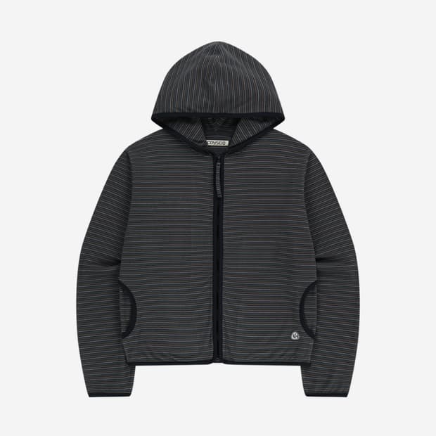 구함) COYSEIO Stripe Fleece Hood Zip-Up Ch