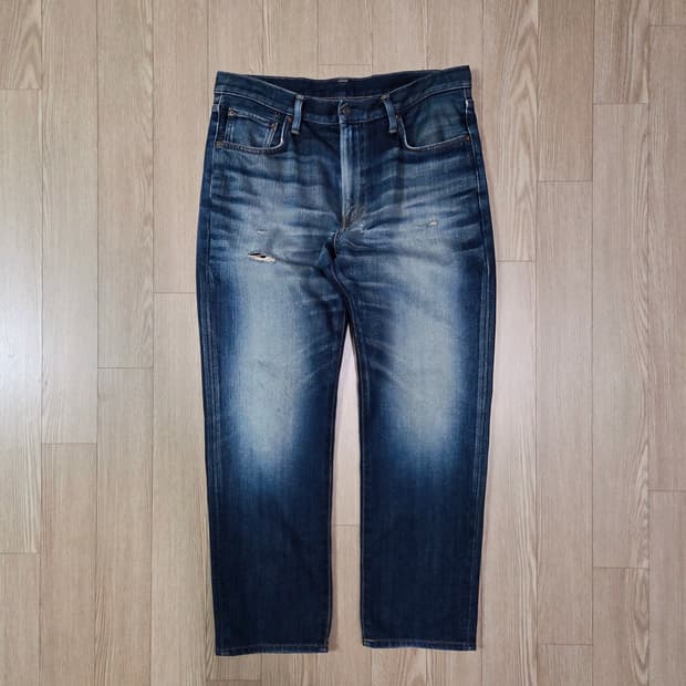 에드윈 재팬 메이드 블루 워싱 데님 팬츠