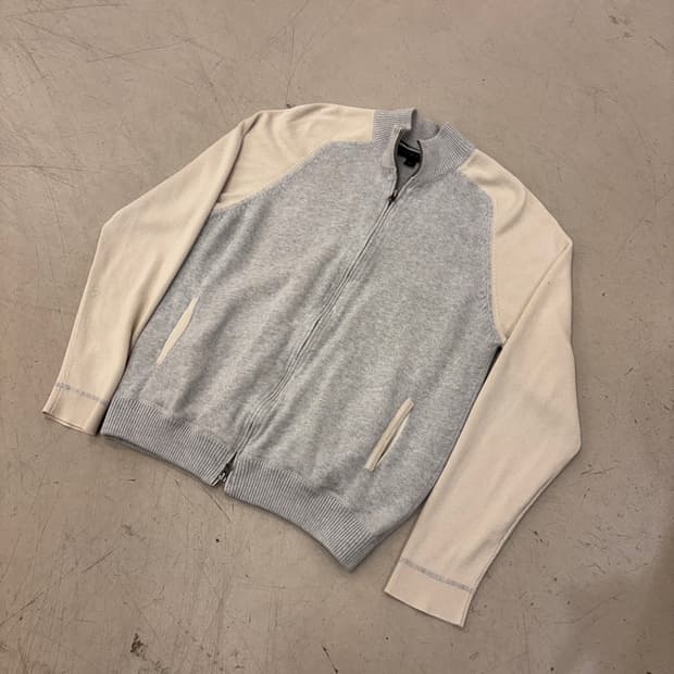 타미힐피거 투톤 니트 집업