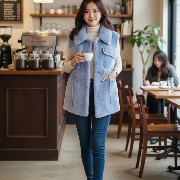 (새상품)55/66.Lapift 천연양털 조끼