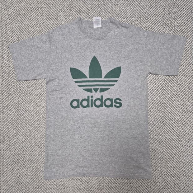 90~00s Adidas trefoil 양면 프린팅 티셔츠 (M)
