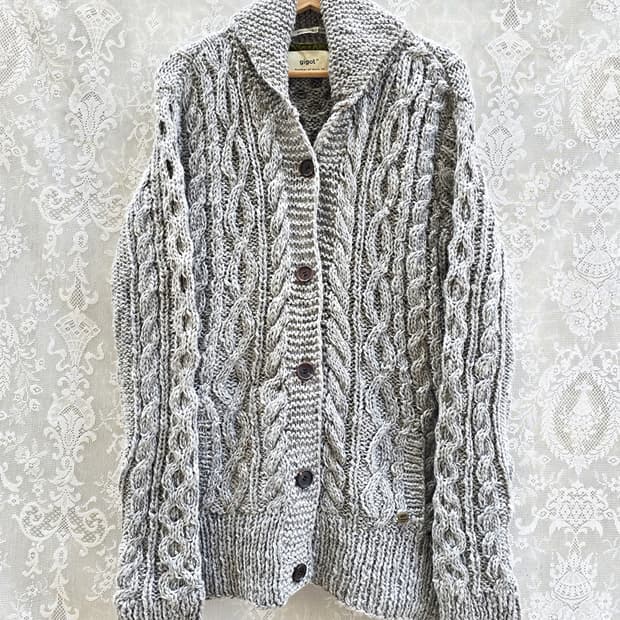 일본 기곳 네팔산 숄카라 니트자켓