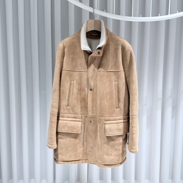 (A/52) / 키톤 스웨이드 베이지 무스탕 자켓