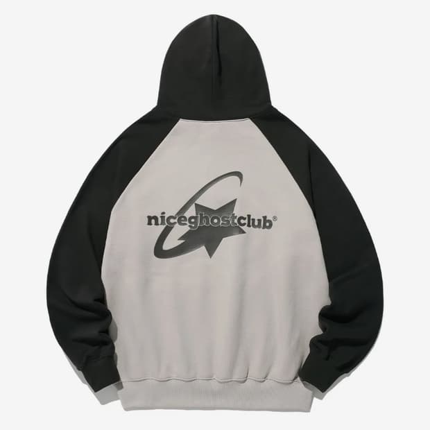 나이스고스트클럽 슈팅스타 로고 후디 베이지 s