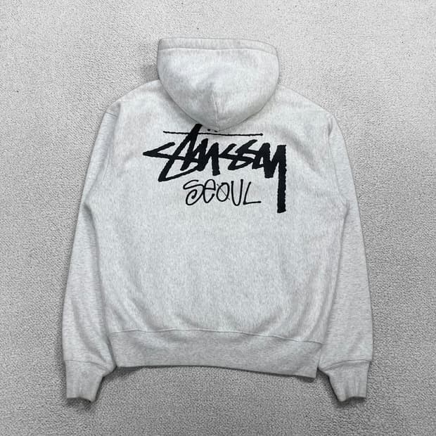 스투시 Stussy 서울 후드티 라이트그레이