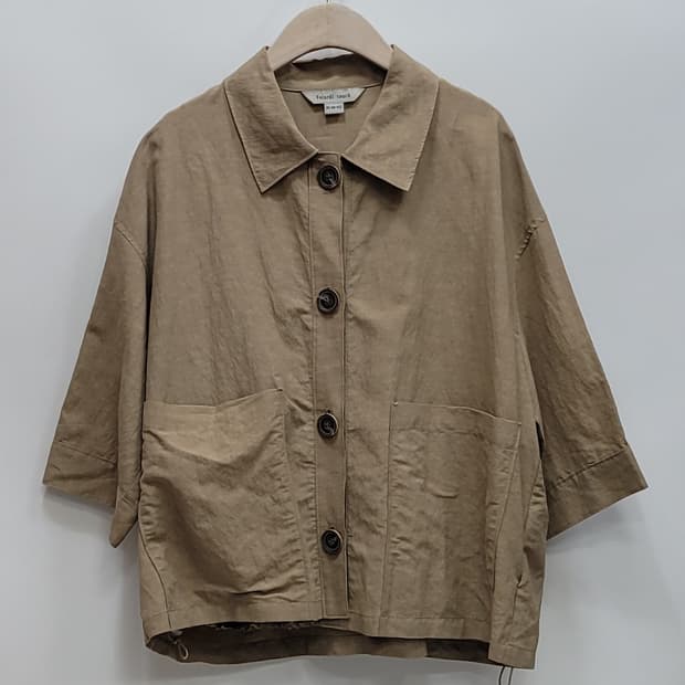 벨라디터치 린넨 레이온 빅포켓 오버핏 자켓 / 여 85 베이지
