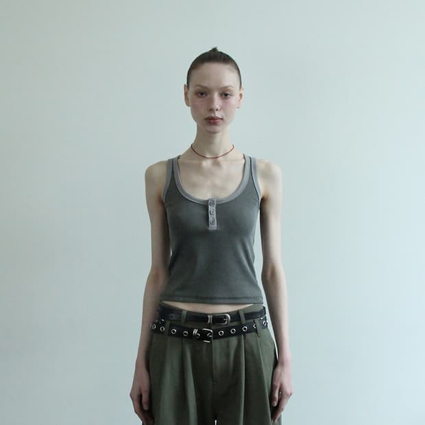 Hagamos DUAL HENLEY TANK TOP (WASHED GRE