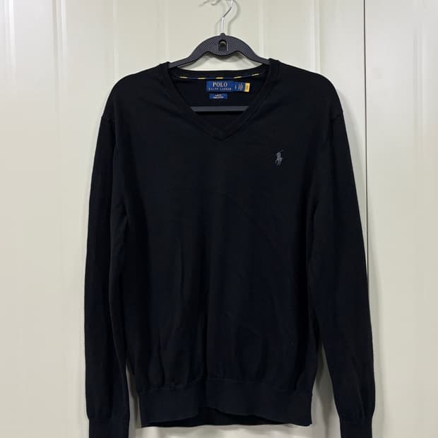 폴로 랄프로렌 블랙 브이넥 니트