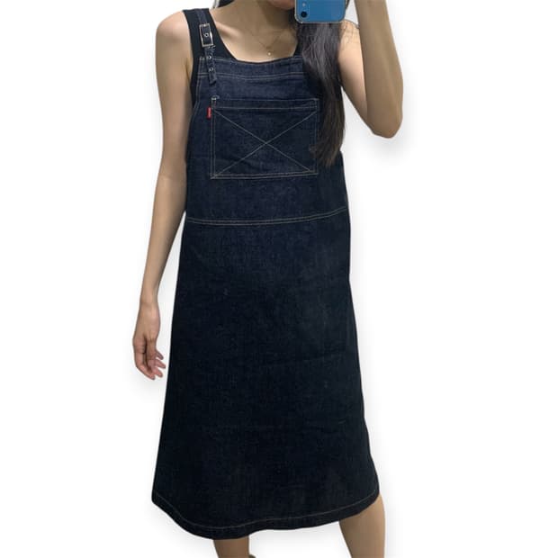 일본 멜빵 데님원피스