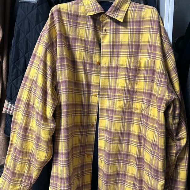 발렌시아가 리버시블 플란넬 셔츠 M 