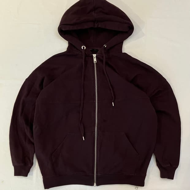 올세인츠 멀티지퍼 디테일 버건디 후드집업