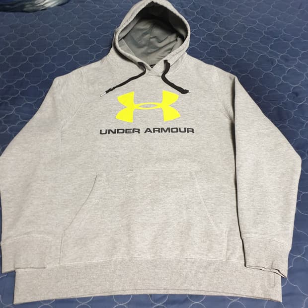 언더아머 UA 라이벌 피티드 그래픽 플리스 후드티 그레이 (XL)