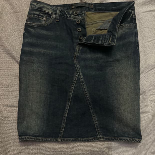 데님 미디스커트