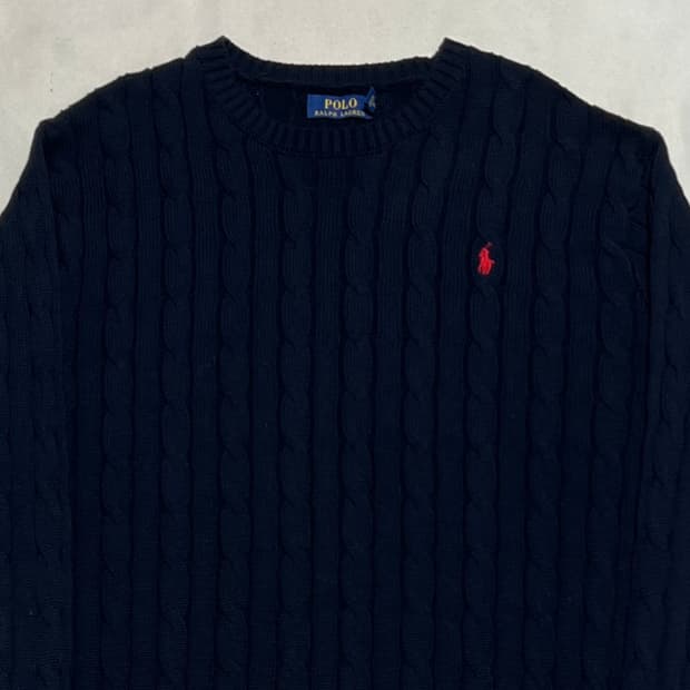 XL 폴로랄프로렌 네이비 케이블 니트