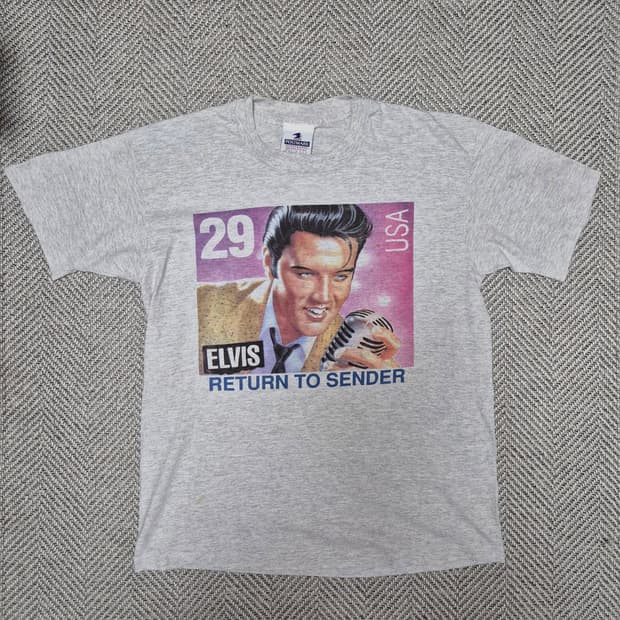 90s 엘비스 프레슬리 "RETURN TO SENDER" 싱글 티셔츠