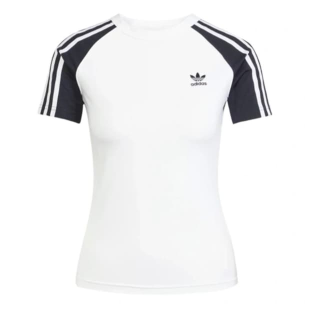 아디다스 아디컬러 반팔 티셔츠 슬림 화이트 블랙